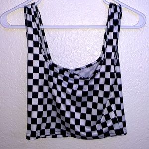 B&W CHECKERED CROP TOP
